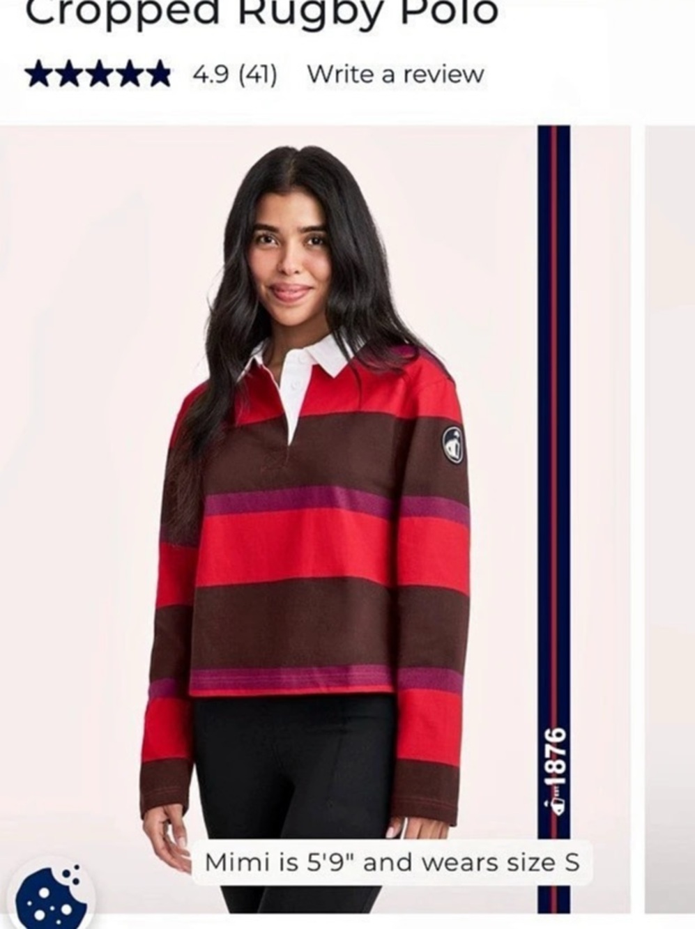NWT Jockey 1876 Collection Cropped Rugby Polo Red Stripe